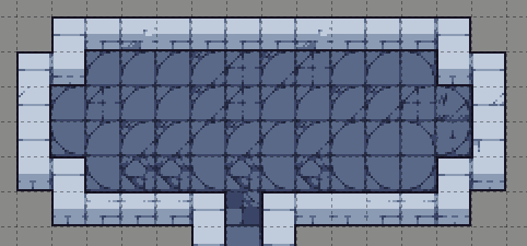 Floor filled with overlapping circles.