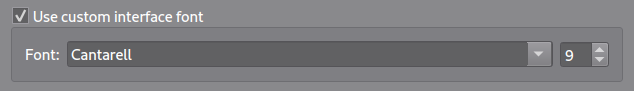 Custom interface font setting in Preferences dialog